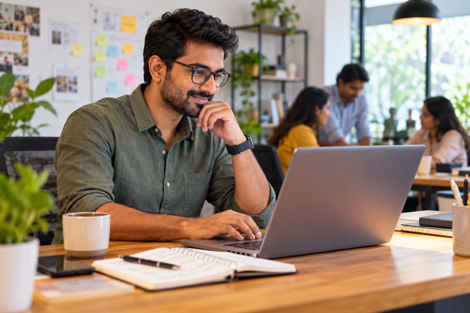 Indian small business owner using AI productivity tools