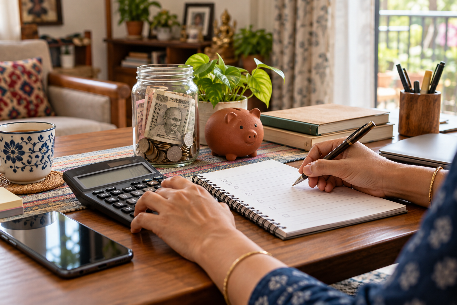 Practical emergency fund planning at an Indian home desk
