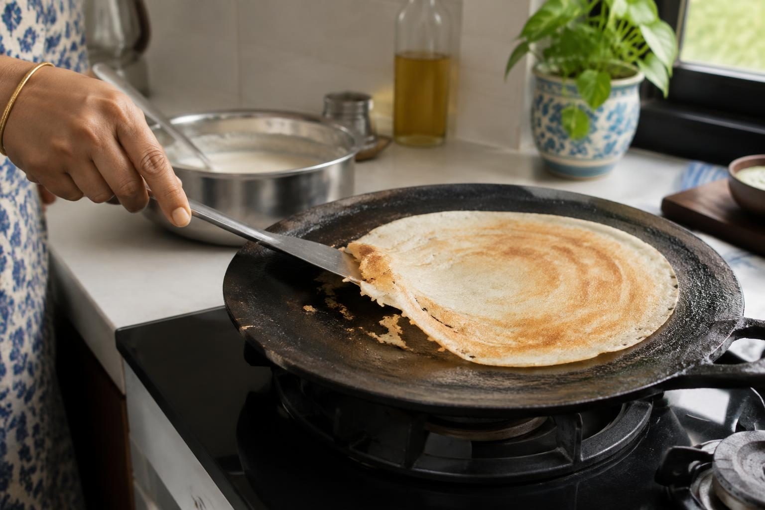 Dosa Sticking to an Iron Tawa: Seasoning and Temperature Tips