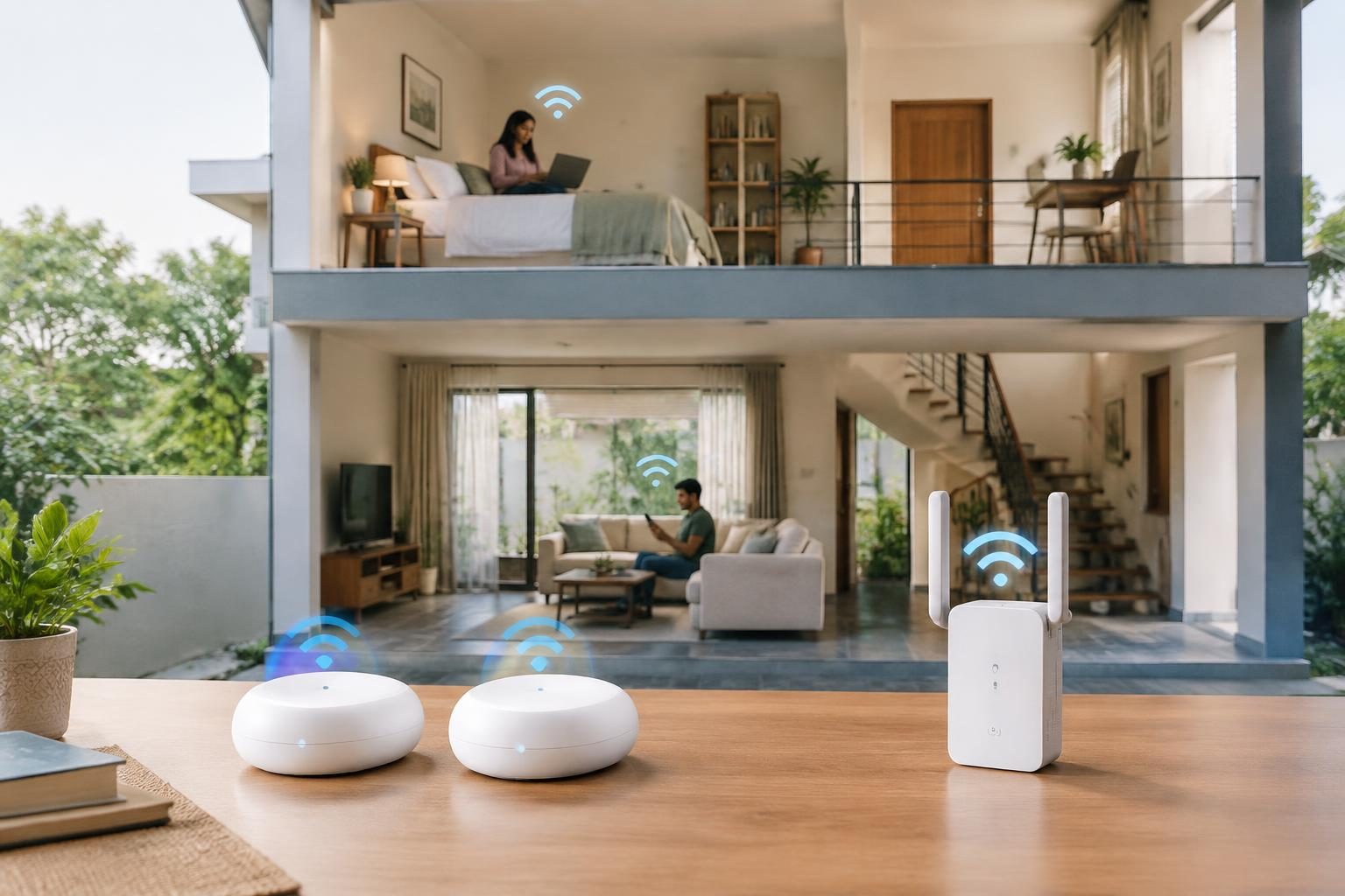 Mesh Wi-Fi vs Range Extender for a Two-Floor House