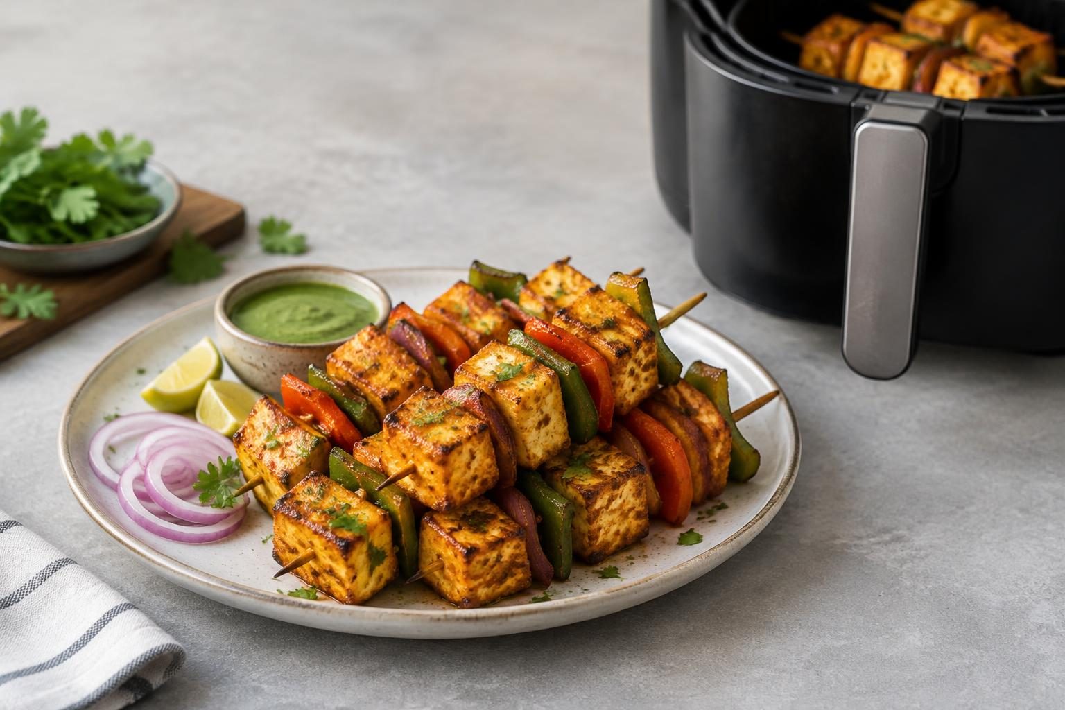 Air Fryer Paneer Tikka Without Drying It Out